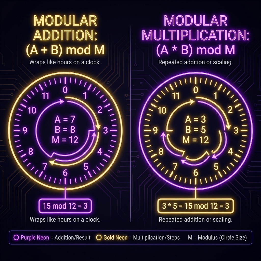 Modular Arithmetic Clock Visualization